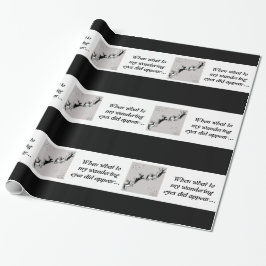 黒板 – トナカイ – 黒/白 ラッピングペーパー