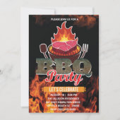 黒板 バーベキュー グリル  クックアウト  サマー  パーティー 招待状 (正面)