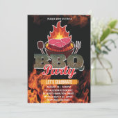 黒板 バーベキュー グリル  クックアウト  サマー  パーティー 招待状 (スタンド正面)