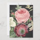 黒板 ピンクのバラの花のベビーシャワー招待状 招待状 (裏面)