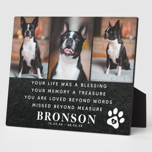 黒板 ペットロス 追悼 言葉 & 写真 コラージュ フォトプラーク (側面)