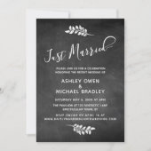 黒板＆ボタニカル 結婚しました レセプションハート 招待状 (正面)