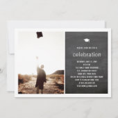 黒板 ミニマル 卒業写真 卒業パーティー 招待状 (裏面)