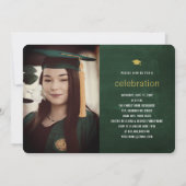 黒板 ミニマル 卒業写真 卒業パーティー 招待状 (裏面)