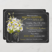 黒板、メイスンジャーとデイジーブライダルシャワー 招待状 (正面/裏面)