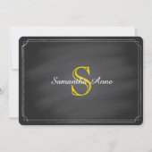 黒板、メイスンジャーとデイジーブライダルシャワー 招待状 (裏面)