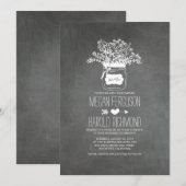 黒板　メイソンジャー　ラスティック　ウェディング　招待状 招待状 (正面/裏面)