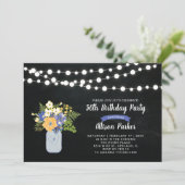 黒板, メイソンジャー 50歳の誕生日招待状 招待状 (スタンド正面)