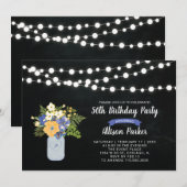 黒板, メイソンジャー 50歳の誕生日招待状 招待状 (正面/裏面)