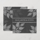 黒板 ライシー リーフ ウェディング インビテーション (正面/裏面)