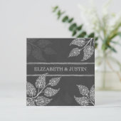 黒板 ライシー リーフ ウェディング インビテーション (スタンド正面)