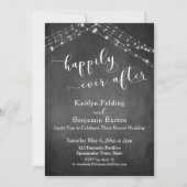 黒板 ライト カリグラフィー ハッピーエバーアフター 招待状 (正面)