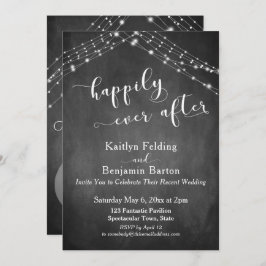 黒板 ライト カリグラフィー ハッピーエバーアフター 招待状