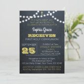 黒板 ライト ゴールド ファースト コミュニオン ご招待 招待状 (スタンド正面)