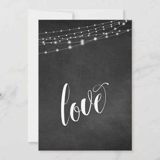 黒板 ライト 私たちはこっそり結婚式 披露宴 招待状 (裏面)