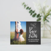 黒板 | 地球の平和 | タイポグラフィ写真 ポストカード (スタンド正面)