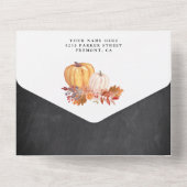 黒板 木の森の森の動物 ベビーシャワー オールインワン招待状 (裏面)