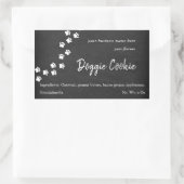 黒板、犬の足のパス犬のクッキー 長方形シール (バッグ)