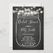 黒板、瓶、ブライダルシャワー 招待状 (正面)