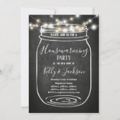 黒板、瓶、引っ越し祝いパーティーパーティー 招待状 (正面)