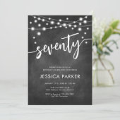 黒板 白 黒 70歳の誕生日パーティー 招待状 (スタンド正面)