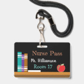 黒板 看護師 プラスチック バッジ 許可証 (ストラップ付き表面)