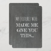 黒板 | 花婿の友人 | ベストマン 面白いプロポーズ 招待状 (正面/裏面)