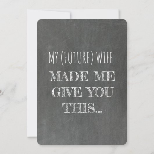 黒板 | 花婿の友人 | ベストマン 面白いプロポーズ 招待状 (正面)