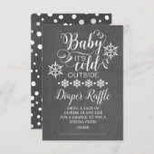 黒板 赤ちゃん 外は寒い おむつくじ エンクロージャーカード (正面/裏面)