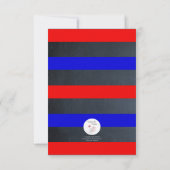 黒板 赤、白、青のパーティー招待状 招待状 (裏面)