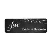 黒板、軽い糸、愛のタイポグラフィ ラベル (正面)