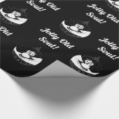 黒板 – 雪だるま – 黒/白 ラッピングペーパー (角)