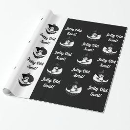 黒板 – 雪だるま – 黒/白 ラッピングペーパー