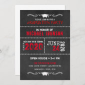 黒板 高校卒業パーティー招待状 招待状 (正面/裏面)