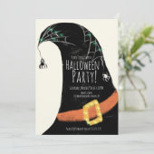 黒板 魔女の帽子 衣装 ハロウィン 誕生日 招待状 (スタンド正面)
