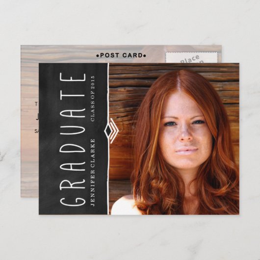 黒板 | 2015卒業パーティー招待状 インビテーションポストカード (正面/裏面)