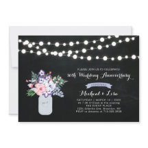 黒板 30周年 結婚記念日 招待状