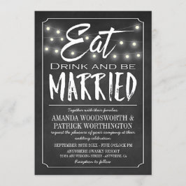 黒板 Eat Drink & Be Married ウェディング 招待状