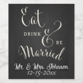 黒板 Forever and Always ワインボトルラベル ワインラベル (シングルラベル)