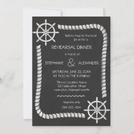 黒板 nautical 結婚式リハーサルディナー 招待状