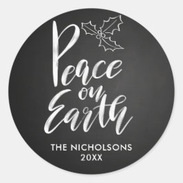 黒板 | Peace On Earth |タイポグラフィ ラウンドシール