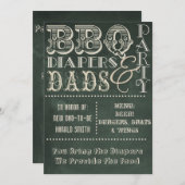 黒板BBQおむつパパベビーシャワー 招待状 (正面/裏面)