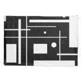 黒枕箱の白い幾何学模様 枕カバー (裏面)