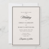 黒枠のモダンな結婚式招待状 招待状 (正面)