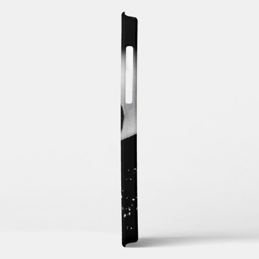 黒枠のモノクロの官能的な女性の唇 Case-Mate iPhoneケース (裏面 / 左)