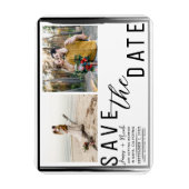 黒枠オーバーレイ写真 保存日 結婚式 マグネット (縦)