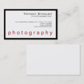 黒枠スタイリッシュ白トレンディー写真家 名刺 (正面/裏面)