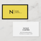 黒枠ミニマリストモノグラム黄 名刺 (正面/裏面)
