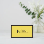 黒枠ミニマリストモノグラム黄 名刺 (スタンド正面)