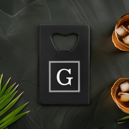 黒枠モノグラム クレジットカード栓抜き